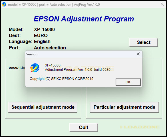 โปรแกรมเคลียร์ซับหมึก Epson XP-15000 Adjustment Program (EURO) ฟรี