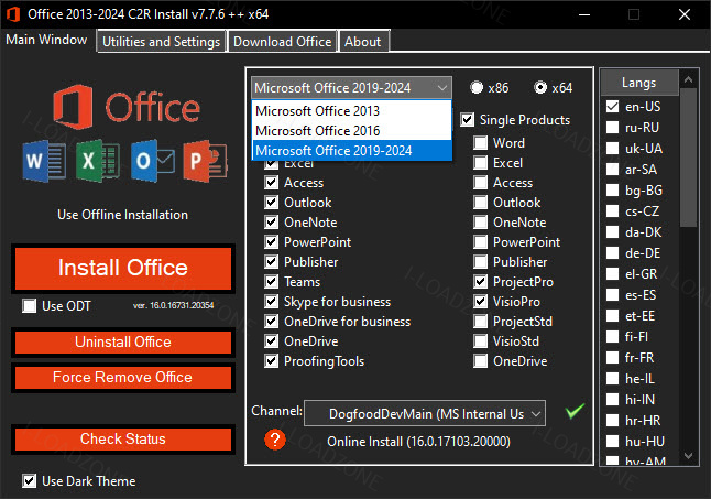 Office 2013 ล่าสุด-2024 C2R Install + Install Lite 7 โปรแกรมติดตั้ง Microsoft Office ฟรี