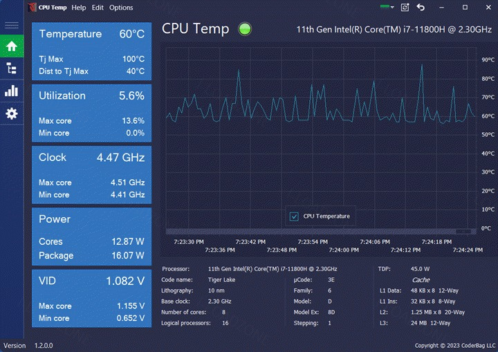 CPU Temp 1 ล่าสุด โปรแกรมวัดอุณหภูมิ CPU ฟรี