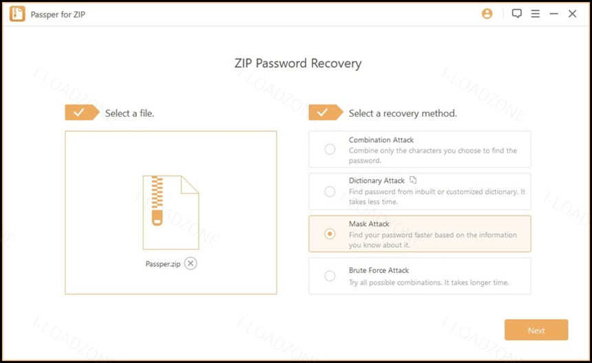 Passper for ZIP 4 ล่าสุด โปรแกรมกู้คืนรหัสผ่าน ZIP
