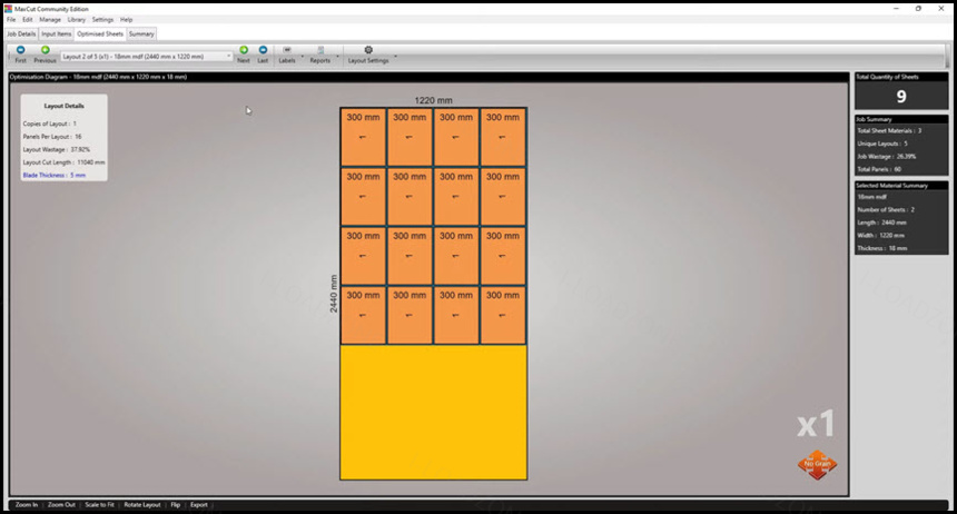 MaxCut Business Edition 2 ล่าสุด โปรแกรมคำนวณการตัดไม้อัจฉริยะ
