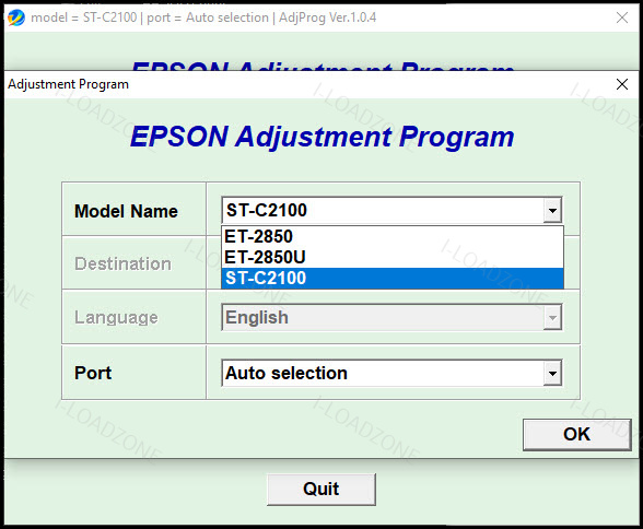 โปรแกรมเคลียร์ซับหมึก Epson ET-2850 ET-2850U ST-C2100 (EAI) ฟรี
