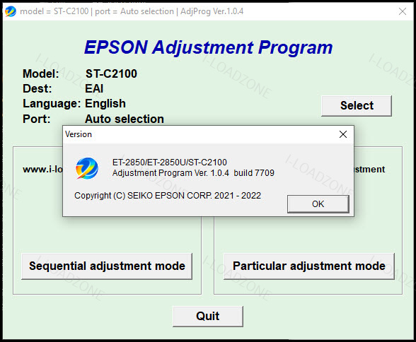 โปรแกรมเคลียร์ซับหมึก Epson ET-2850 ET-2850U ST-C2100 (EAI) ฟรี