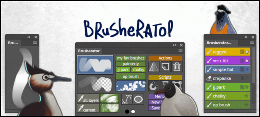 Brusherator 1 ล่าสุด (Win/macOS) ปลั๊กอินสำหรับ Photoshop โปรแกรม