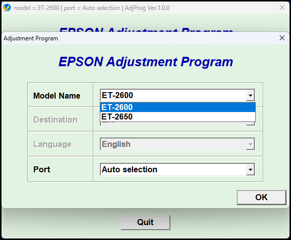 โปรแกรมเคลียร์ซับหมึก Epson ET-2600 ET-2650 (EAI) ฟรี