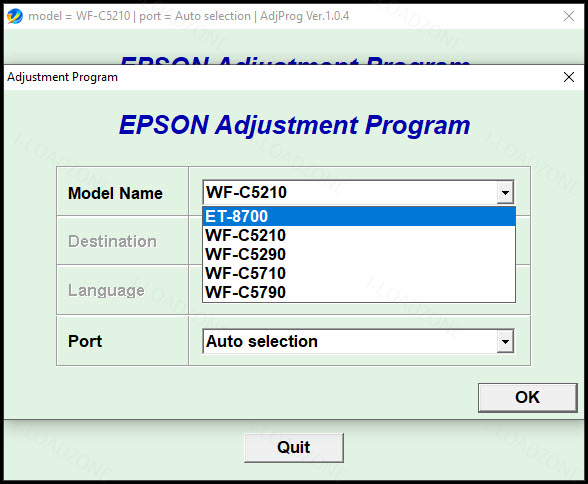 โปรแกรมเคลียร์ซับหมึก Epson ET-8700 WF-C5210 WF-C5290 WF-C5710 WF-C5790 (EAI) ฟรี