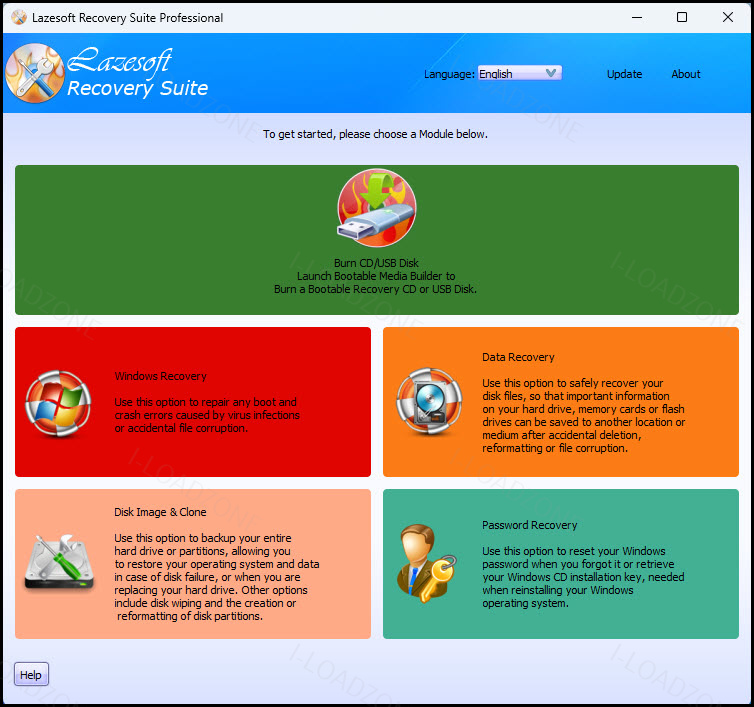 Lazesoft Recovery Suite Professional 4 ล่าสุด พร้อม WinPE ชุดโปรแกรมกู้ข้อมูล โปรแกรม