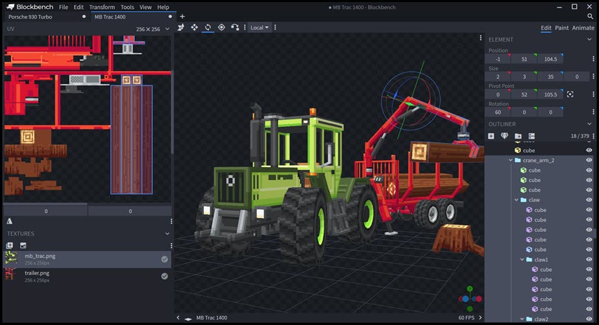Blockbench 4 ล่าสุด โปรแกรมสร้างโมเดล 3D เกม Minecraft ฟรี