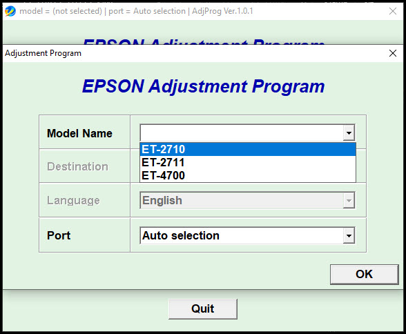 โปรแกรมเคลียร์ซับหมึก Epson ET-2710 ET-2711 ET-4700 (EURO) ฟรี