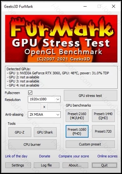 FurMark 2 ล่าสุด โปรแกรมวัดประสิทธิภาพการ์ดจอ ฟรี