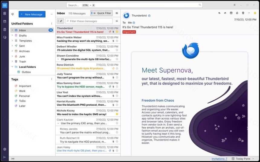 Mozilla Thunderbird โปรแกรมรับส่งอีเมล ฟรี ล่าสุด