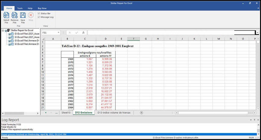 Stellar Repair for Excel 7 ล่าสุด โปรแกรมซ่อมแซมไฟล์ Excel