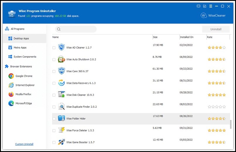 Wise Program Uninstaller 3 ล่าสุด โปรแกรมช่วยถอนการติดตั้ง ฟรี