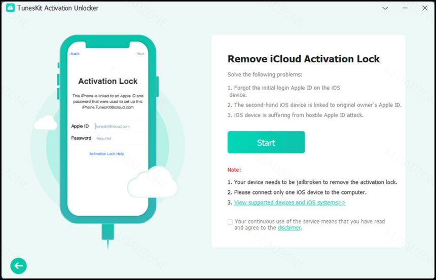 TunesKit Activation Unlocker 3 ล่าสุด โปรแกรมปลดล็อค iCloud Apple ID
