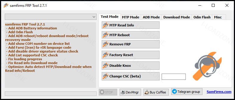 SamFirms FRP Tool โปรแกรมซ่อมโทรศัพท์ บายพาส FRP Samsung / Android ฟรี ล่าสุด