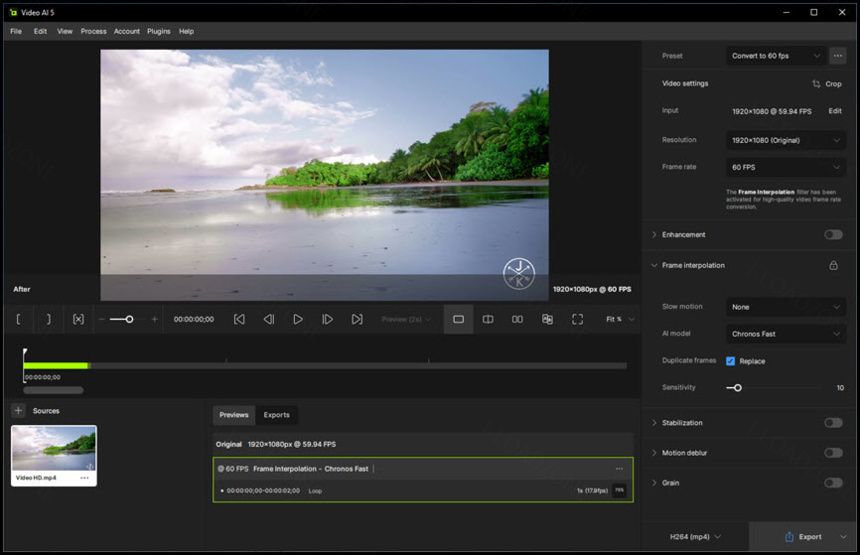 Topaz Video 1 ล่าสุด โปรแกรมอัปสเกลและเพิ่มคุณภาพวิดีโอ ด้วย AI