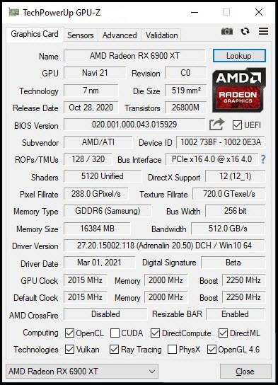 GPU-Z 2.67 โปรแกรมตรวจสอบข้อมูลการ์ดจอ ฟรี