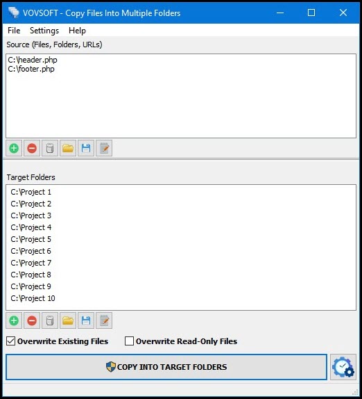 VovSoft Copy Files Into Multiple Folders 7.0 โปรแกรมคัดลอกไฟล์ไปยังหลายโฟลเดอร์พร้อมกัน