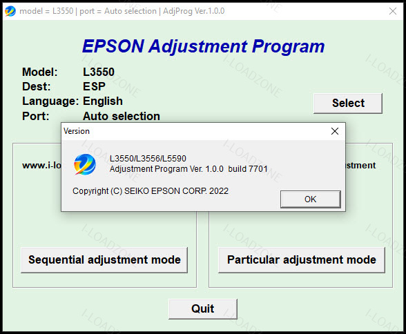 โปรแกรมเคลียร์ซับหมึก Epson L3550 L3556 L5590 (ESP) ฟรี