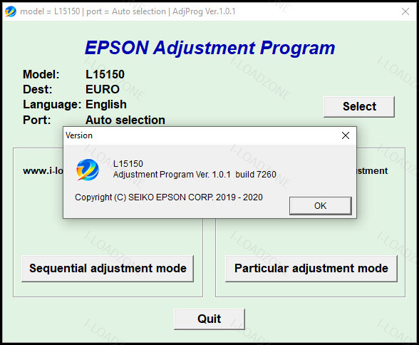 โปรแกรมเคลียร์ซับหมึก Epson L15150 L11160 WF-7830 (EURO) ฟรี