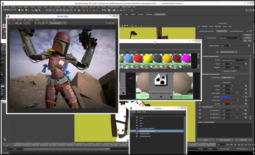 Octane Render 2022.1 for Maya 2018-2023 Win ปลั๊กอินเรนเดอร์ สำหรับ Maya โปรแกรม