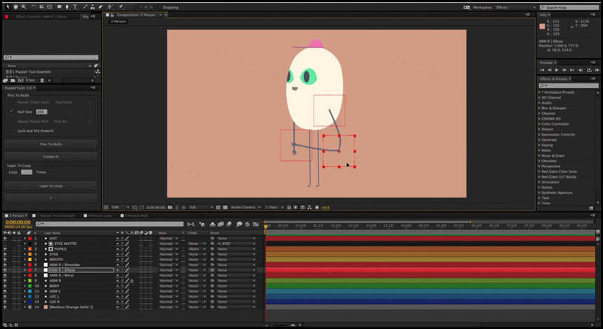 PuppetTools 3 ล่าสุด ปลั๊กอิน Rigging สำหรับ After Effects โปรแกรม
