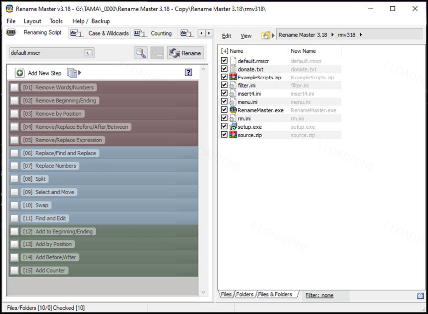 Rename Master 4.01 โปรแกรมเปลี่ยนชื่อไฟล์ ฟรี