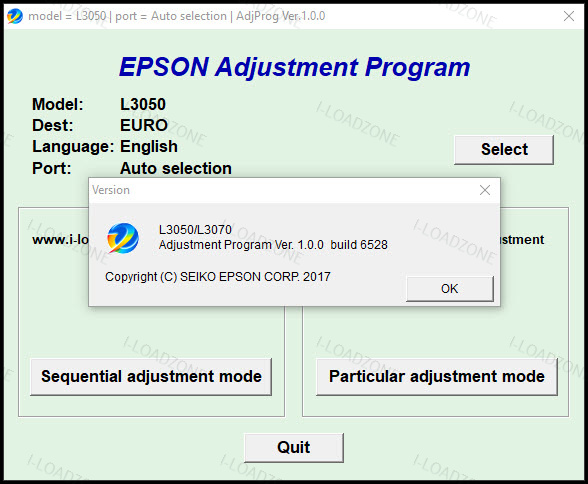 โปรแกรมเคลียร์ซับหมึก Epson L3050 L3070 (EURO) ฟรี