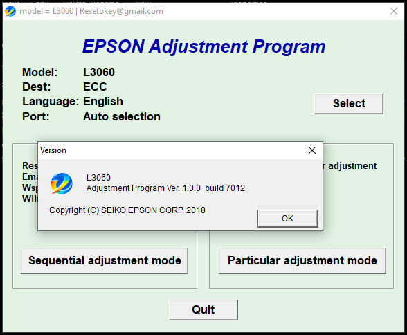 โปรแกรมเคลียร์ซับหมึก Epson L3060 (ECC) ฟรี